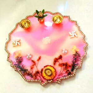 Radiant Blossom Resin Pooja Thali